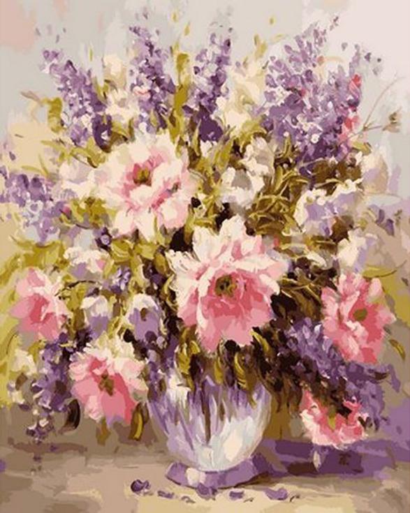 

Картина по номерам Цветной Нежный букет, 40x50 см, Нежный букет