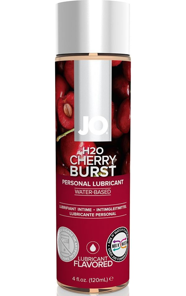 фото Гель-смазка jo flavored cherry burst на водной основе с ароматом вишни 120 мл system jo