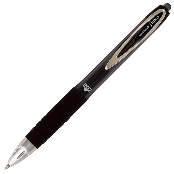 Ручка гелевая UNI Mitsubishi Pencil Signo UMN-207, черная, 0,7 мм, 1 шт.