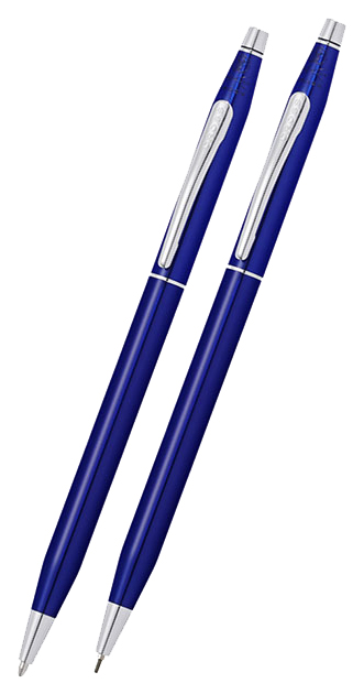 фото Набор подарочный cross classic century translucent blue lacquer шариковая ручка+карандаш