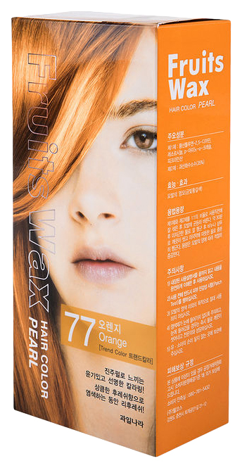 Краска для волос Welcos Fruits Wax Pearl Hair Color 77 Orange 60 мл рыжий лис