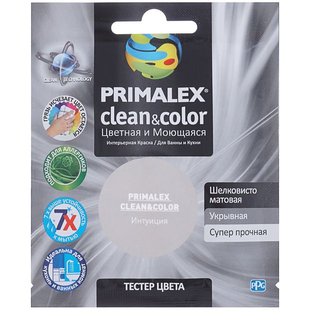 фото Краска для внутренних работ primalex clean&color тестер 30мл интуиция, pmx-cc6