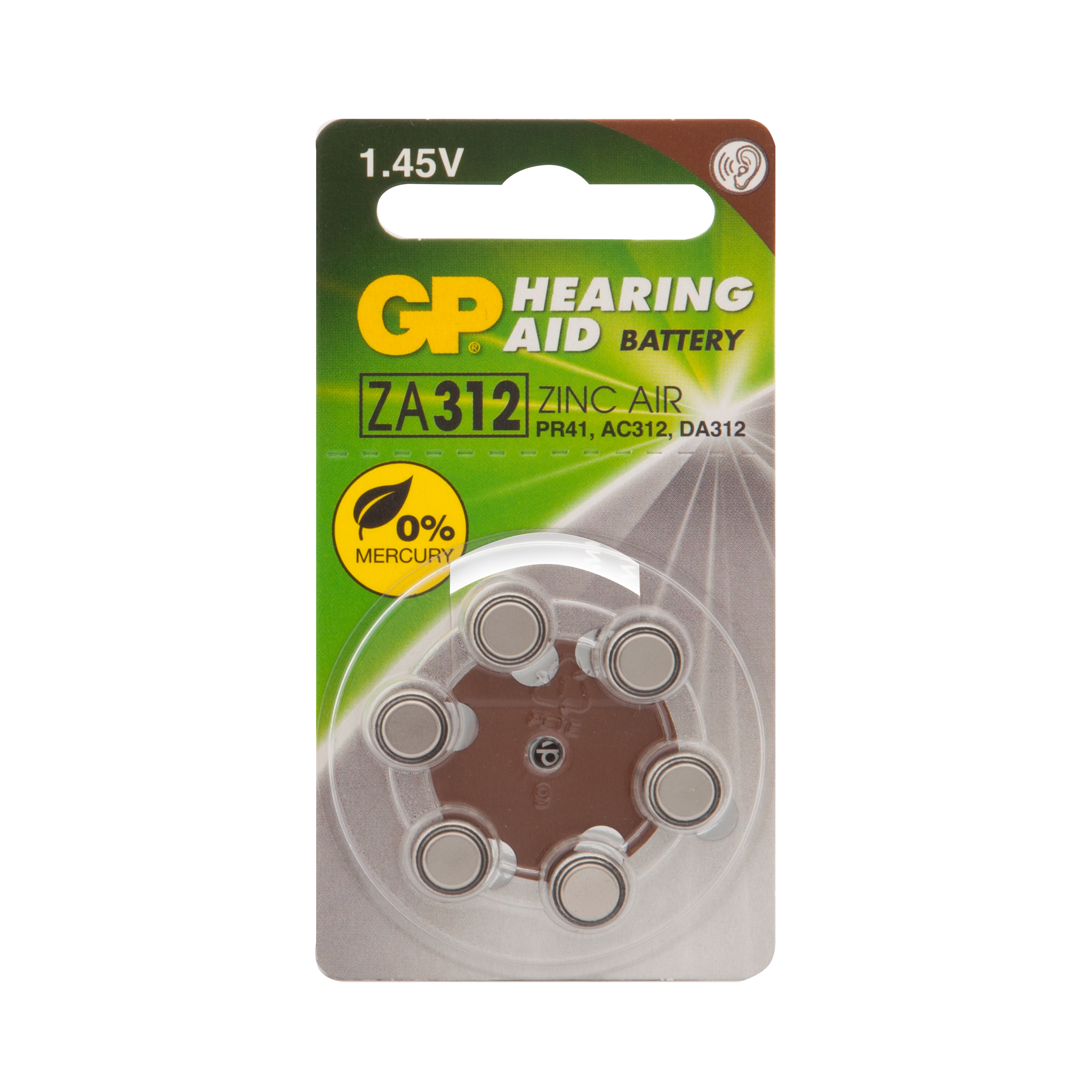 фото Батарейка gp hearing aid za312 6 шт