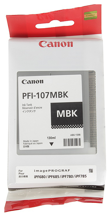 фото Картридж для струйного принтера canon pfi-107 mbk 6704b001 матовый черный, оригинал