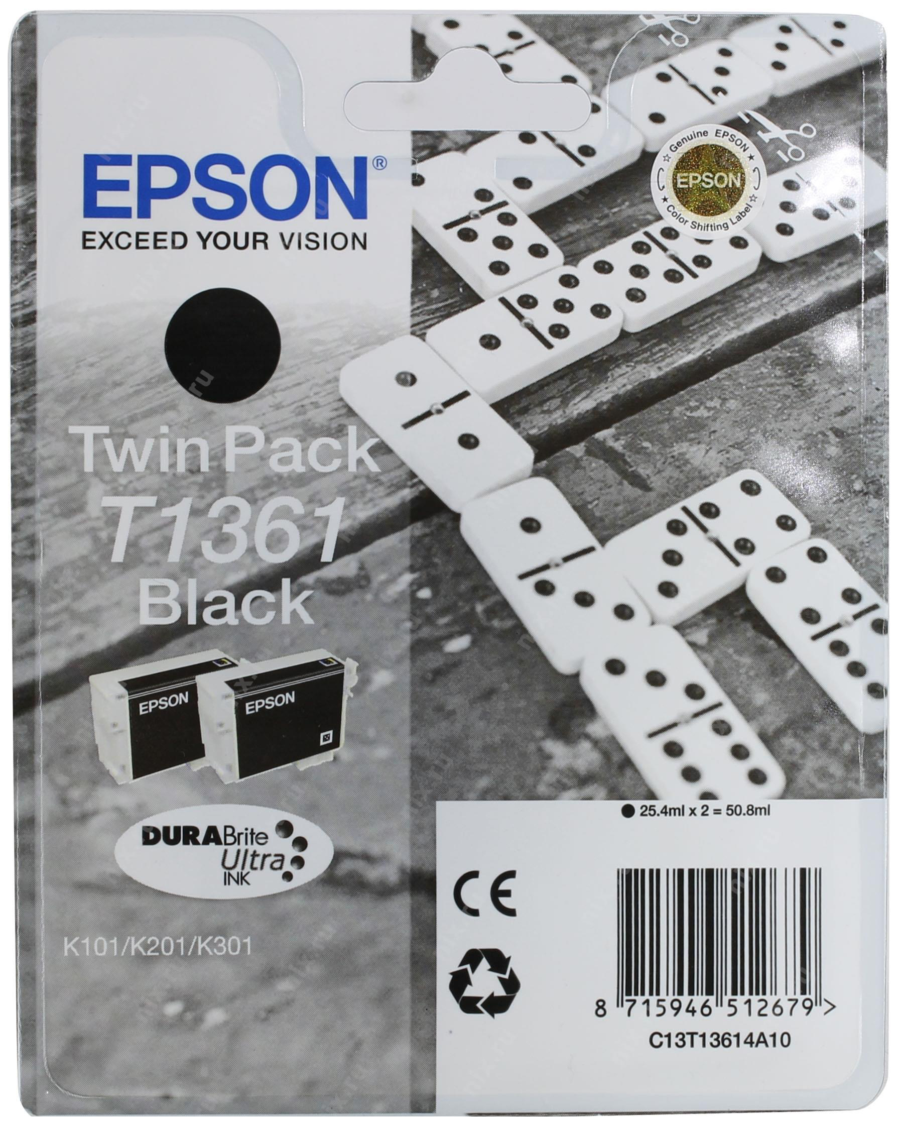

Картридж для струйного принтера Epson C13T13614A10, черный, оригинал, t1361