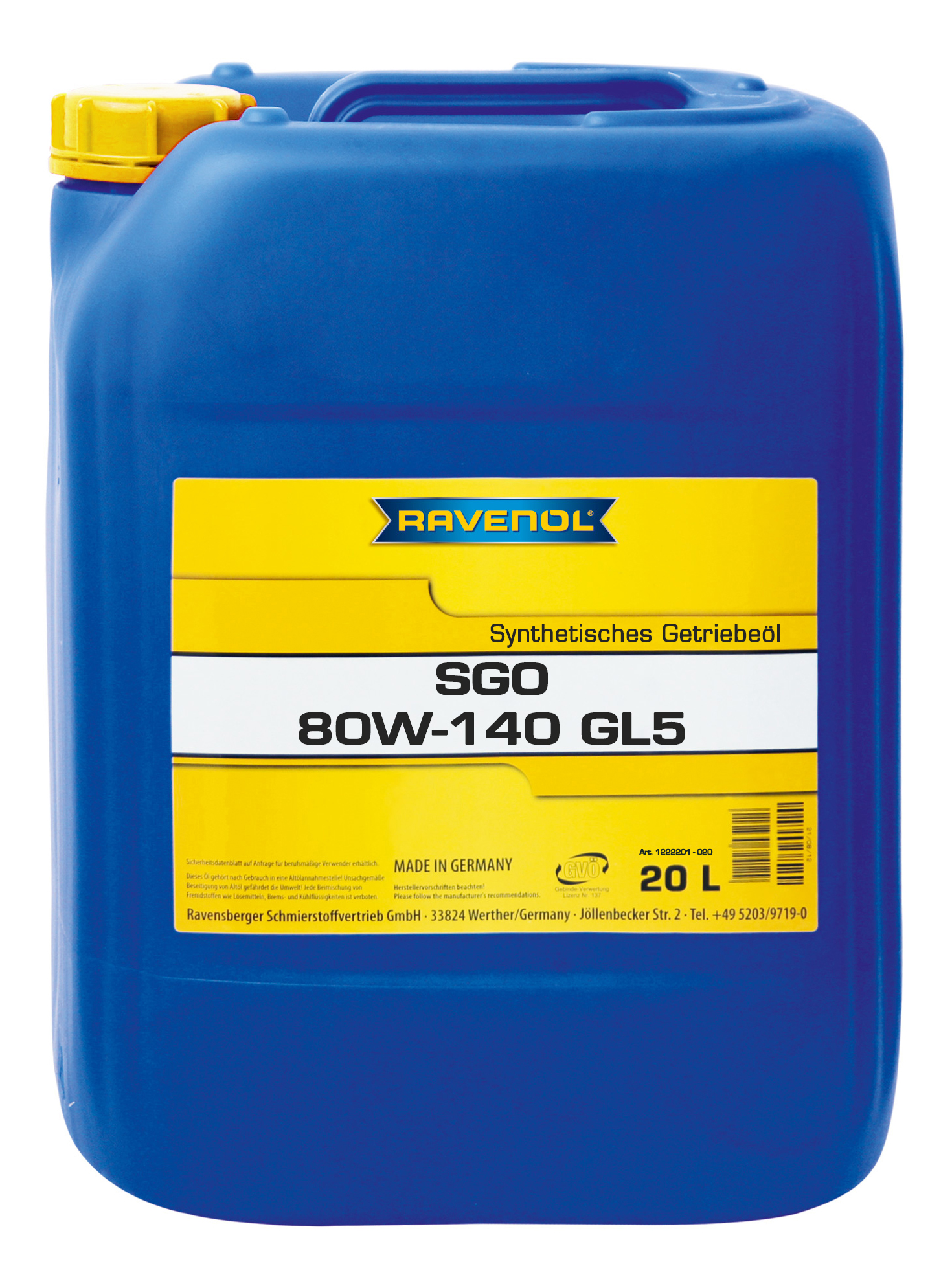 фото Трансмиссионное масло ravenol getriebeoel sgo 80w140 20л 1222201-020-01-999