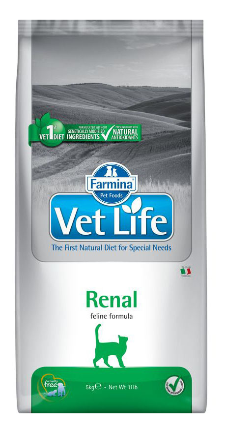 фото Сухой корм для кошек farmina vet life renal, курица, 5кг