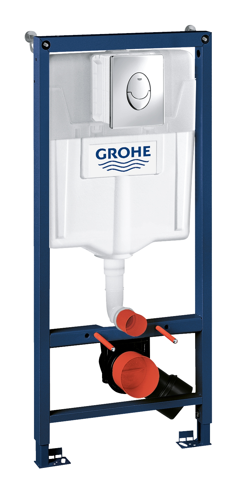 фото Инсталляция для подвесного унитаза с кнопкой gohe rapid sl skate air, цвет хром grohe