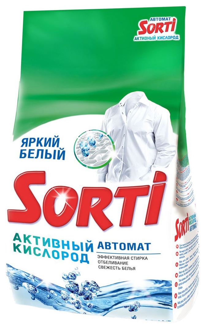 

Порошок для стирки Sorti активный кислород для белого белья автомат 2.4 кг