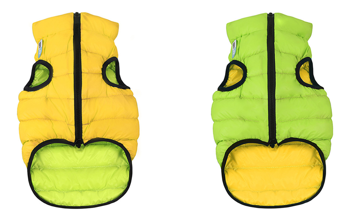 фото Куртка для собак airyvest размер xs унисекс, зеленый, желтый, длина спины 25 см