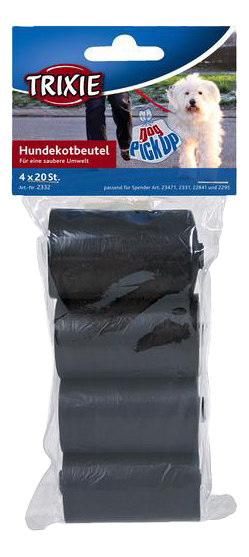 фото Пакеты для собачьих экскрементов trixie 4 рулона по 20 шт, черные