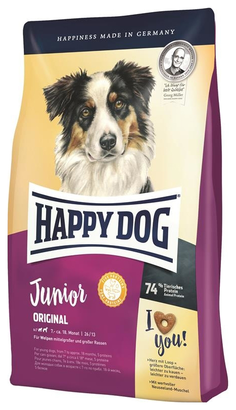 

Сухой корм для щенков Happy Dog Supreme Junior Original, домашняя птица, 10кг, Supreme Junior Original