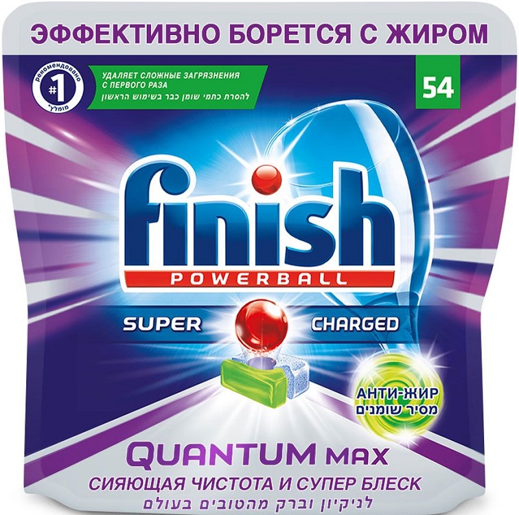 фото Таблетки для посудомоечной машины finish quantum max анти-жир 54 штук