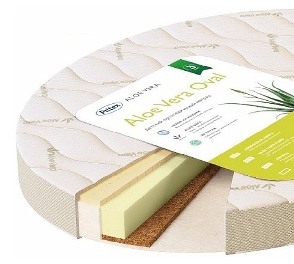 

Матрас Plitex Aloe Vera Oval 125x65 см, Aloe Vera Oval