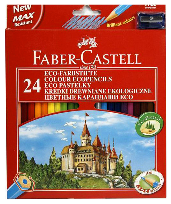 фото Цветные карандаши faber castell eco замок с точилкой 120124 24 цвета faber-castell