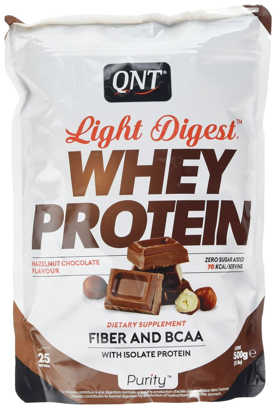 фото Протеин qnt whey protein light digest, 500 г, hazelnut chocolate