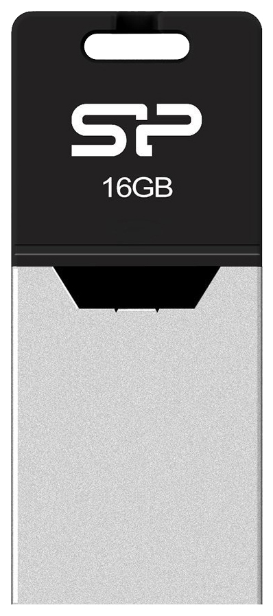 фото Флешка silicon power mobile x20 16гб silver/black (sp016gbuf2x20v1k)