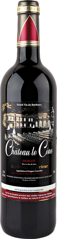 

Вино Chateau Le Cone, Bordeaux Superieur AOC, красное, 750мл