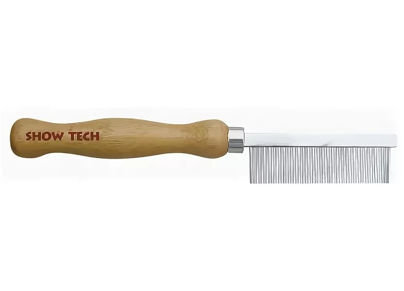 Расческа Show Tech Wooden Comb, для шерсти средней жесткости 18 см, с зубчиками 2,2 см