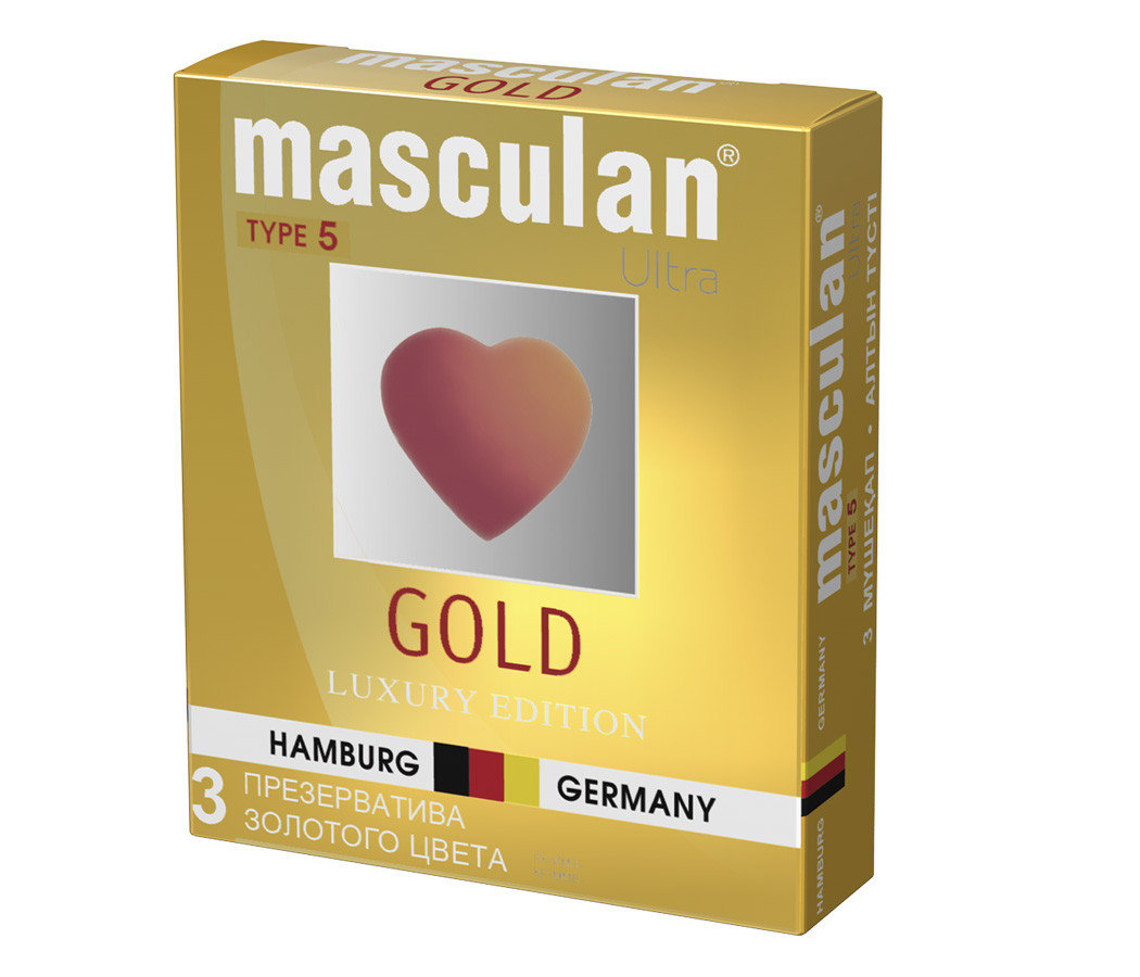 Купить Презервативы Masculan 5 Ultra золотого цвета 3 шт.