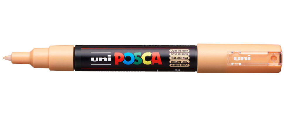фото Маркер uni posca pc-1m 0,7мм овальный (лососевый (light orange) 54) uni mitsubishi pencil