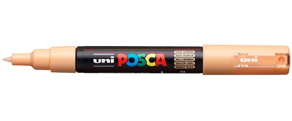 

Маркер Uni POSCA PC-1M 0,7мм овальный (лососевый (light orange) 54), Оранжевый