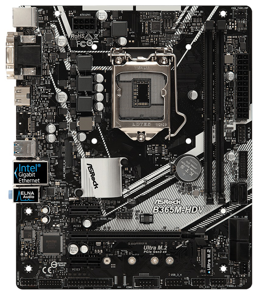 фото Материнская плата asrock b365m-hdv