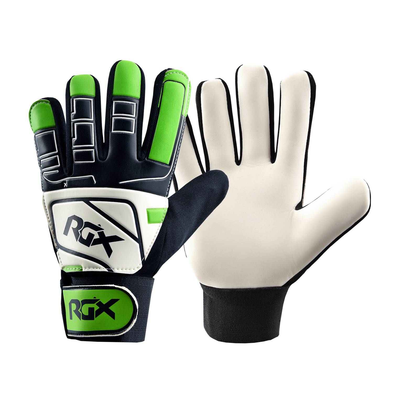 фото Вратарские перчатки rgx gfb04, white/black/green, l