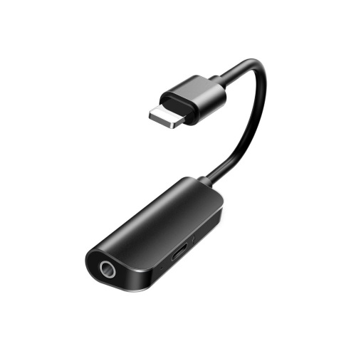 

Адаптер Baseus Audio Converter Lightning Male to 3.5mm + Lightning L50 Black