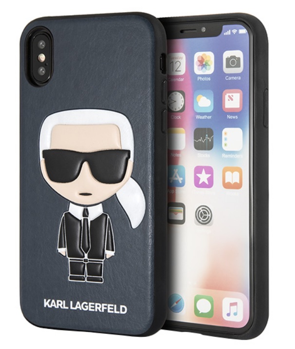 фото Чехол karl lagerfeld «iconic karl» hard case для iphone xs max blue