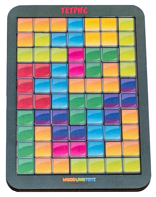 Купить Логическая игра WoodLand Тетрис малый цветная мозайка,