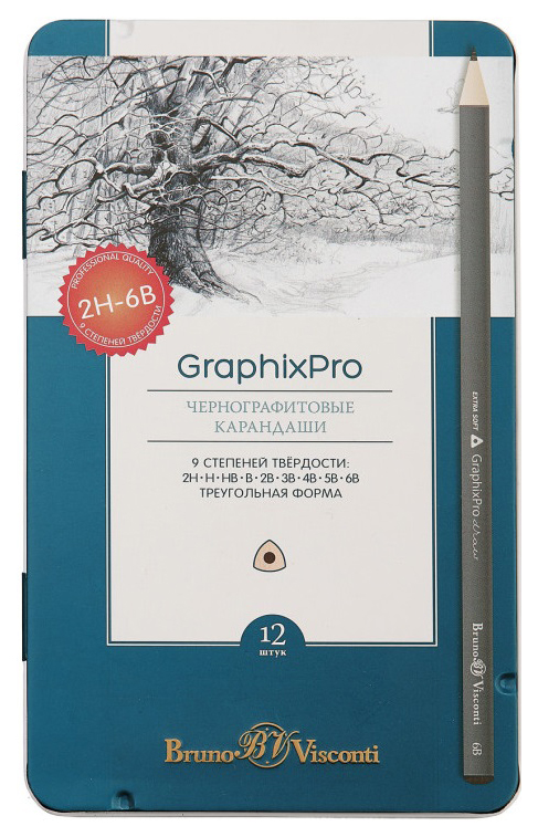 

Карандаши чернографитные Bruno Visconti Graphic Pro 21-0009 12 шт