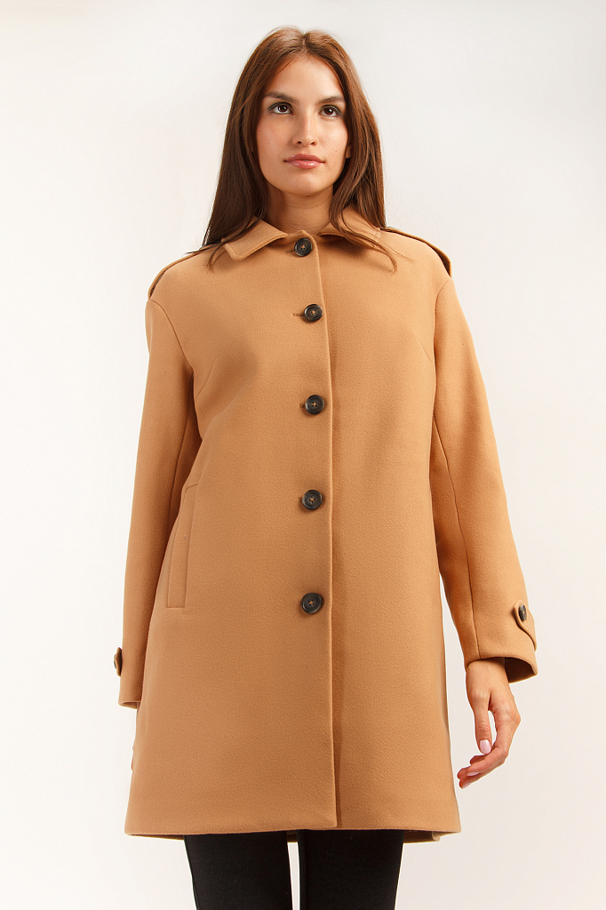 Пальто женское Finn Flare A19-12024 коричневое XL