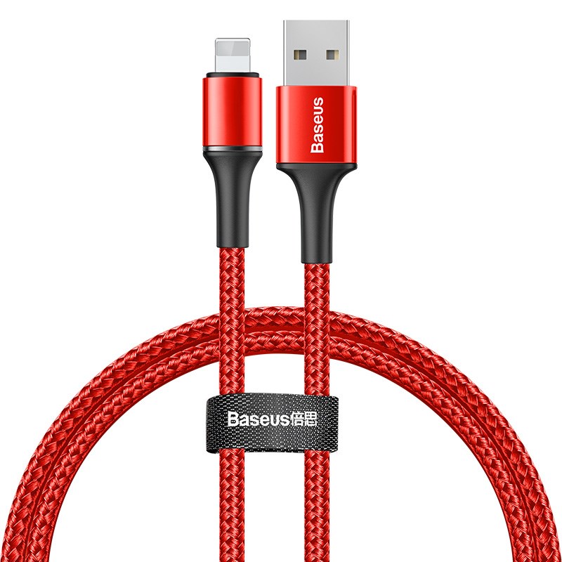 фото Кабель baseus halo data cable usb - lightning 2,4a 0,5м red (calgh-a09)