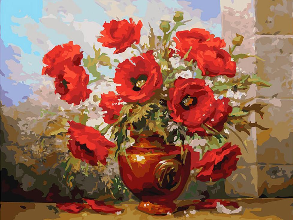

Картина по номерам Белоснежка Маки, 30x40, Маки