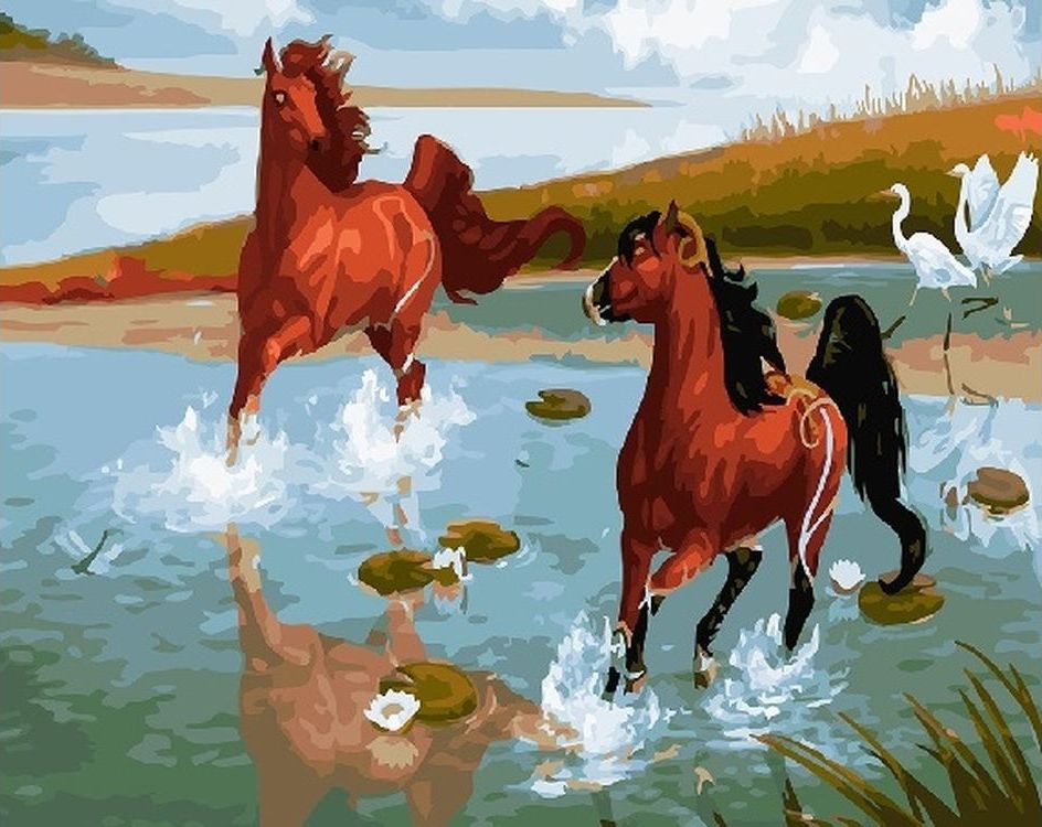 

Живопись по номерам Paintboy Адские жеребцы 40x50, Адские жеребцы