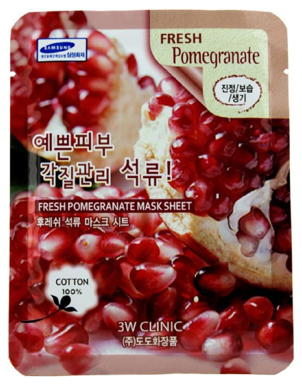 фото Маска для лица 3w clinic fresh pomegranate mask sheet 23 мл