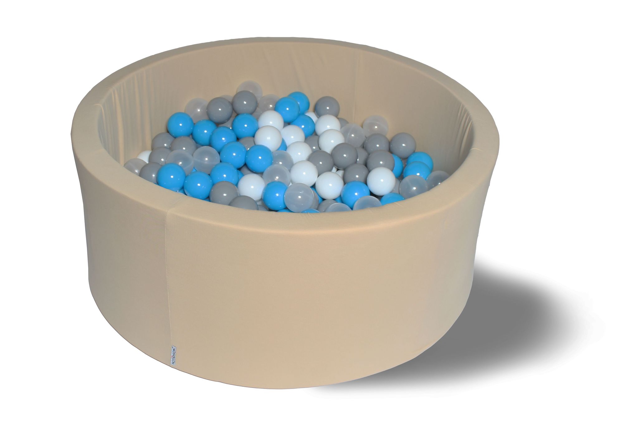 фото Сухой игровой бассейн брызги на песке 40см, с 200 шарами: бел, прозр, голуб, сер hotenok