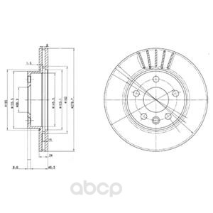 фото Тормозной диск delphi передний для volkswagen transporter iv 1.9-2.8 90-03 d=280 мм bg3417