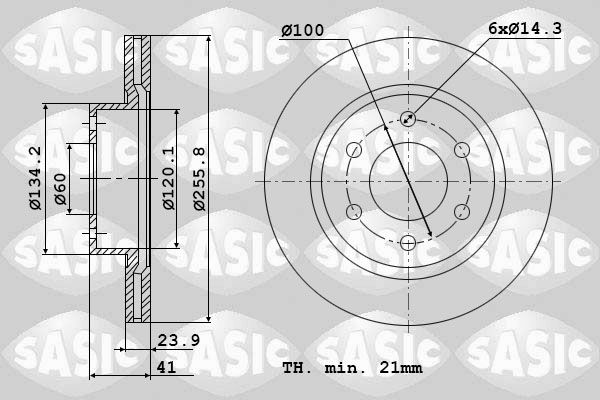 Тормозной диск SASIC 9004575J