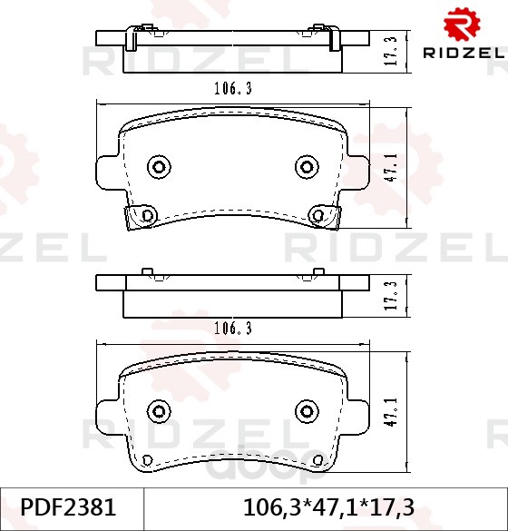 

Комплект тормозных колодок RIDZEL PDF2381