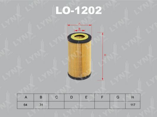 фото Фильтр масляный lynxauto lo-1202