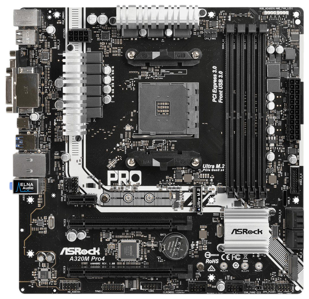 фото Материнская плата asrock a320m pro4