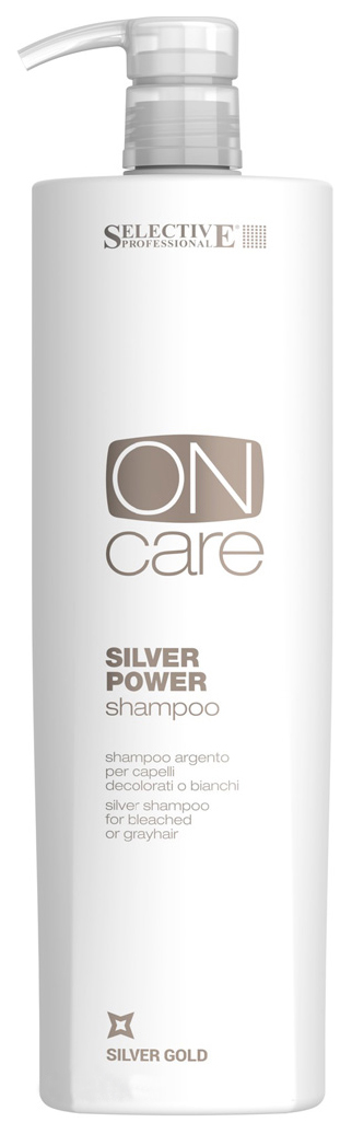 фото Шампунь selective professional on care tech silver power shampoo 1000 мл