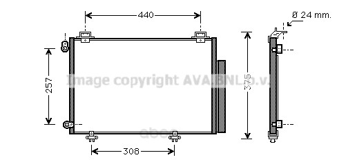 фото Pадиатор кондиционера с осушителем toyota yaris, verso all 99 ava to5267d