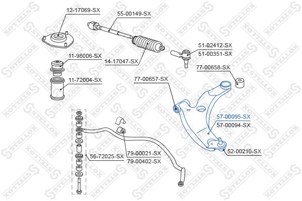 фото Рычаг подвески stellox 57-00095-sx
