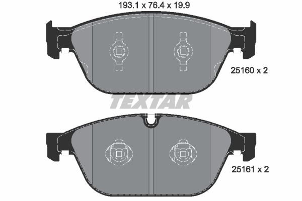 фото Комплект тормозных дисковых колодок textar 2516002