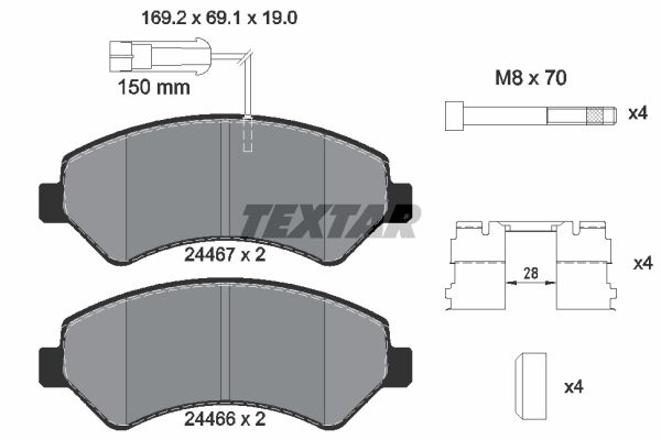 фото Комплект тормозных дисковых колодок textar 2446703