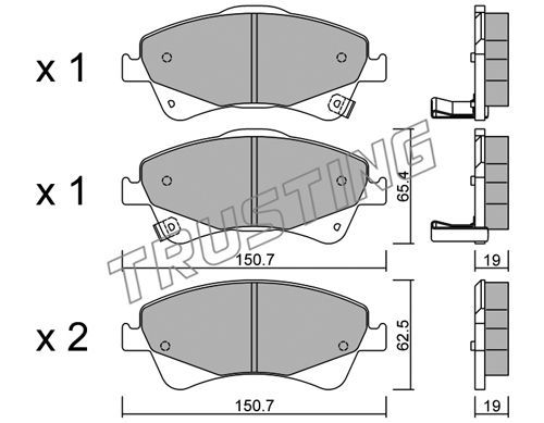 фото Комплект тормозных дисковых колодок trusting 895.0