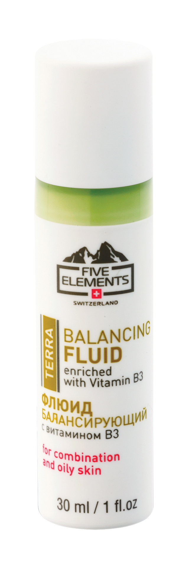 фото Флюид для лица five elements terra balancing fluid enriched with vitamin b3